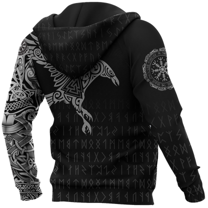 Vikings - The Raven of Odin Tattoo Custom Name-Apparel-HP Arts-Hoodie-S-Vibe Cosy™