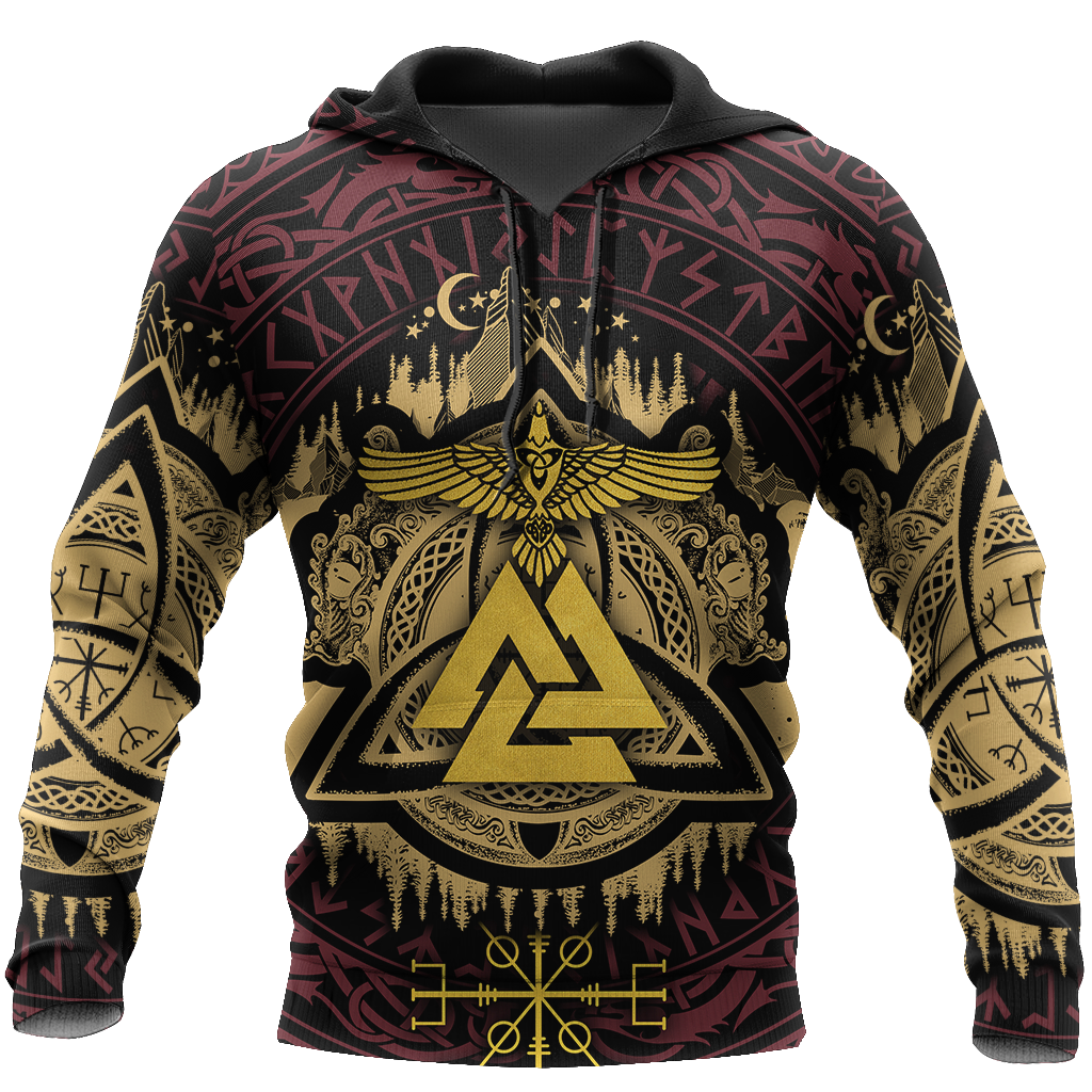Valknut Viking All Over-ALL OVER PRINT HOODIES-HP Arts-Hoodie-S-Vibe Cosy™