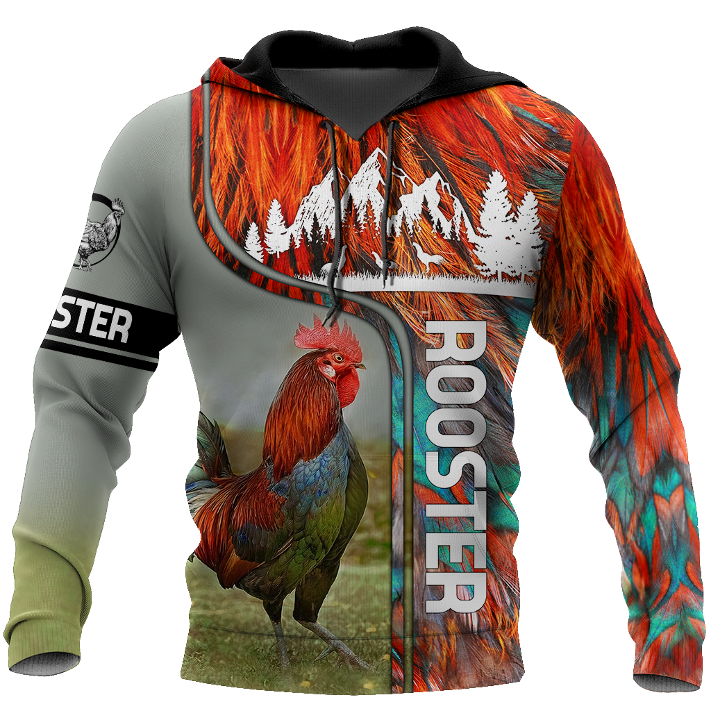 Rooster 3D All Over Printed Shirts for Men and Women AM030103-Apparel-TT-Hoodie-S-Vibe Cosy™
