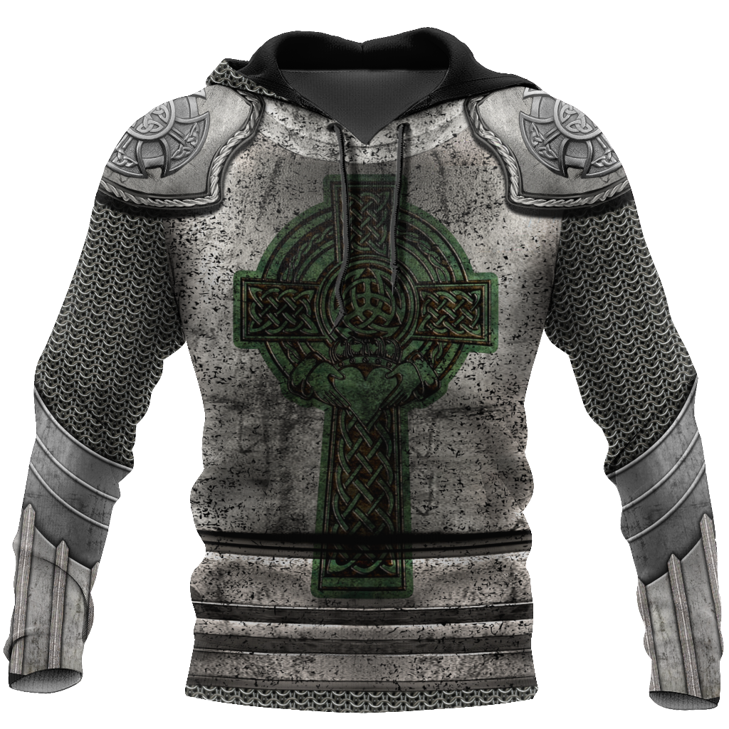 Irish Armor Knight Warrior Chainmail 3D All Over Printed Shirts For Men and Women AM280201-Apparel-TT-Hoodie-S-Vibe Cosy™