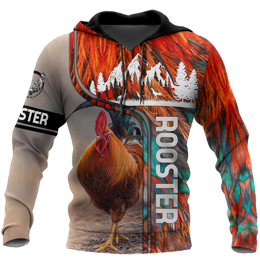Rooster 3D All Over Printed Shirts for Men and Women AM030102-Apparel-TT-Hoodie-S-Vibe Cosy™