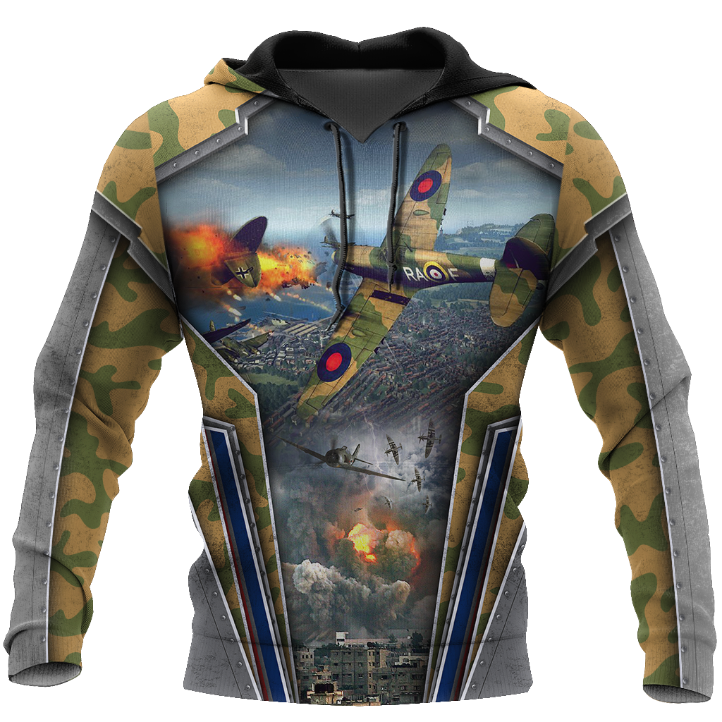 Air Force Aircraft Supermarine Spitfire 3D All Over Printed Shirts for Men and Women AM170101-Apparel-TT-Hoodie-S-Vibe Cosy™