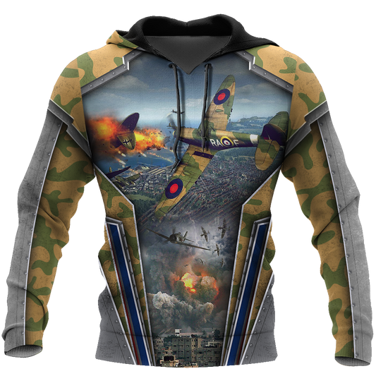 Air Force Aircraft Supermarine Spitfire 3D All Over Printed Shirts for Men and Women AM170101-Apparel-TT-Hoodie-S-Vibe Cosy™