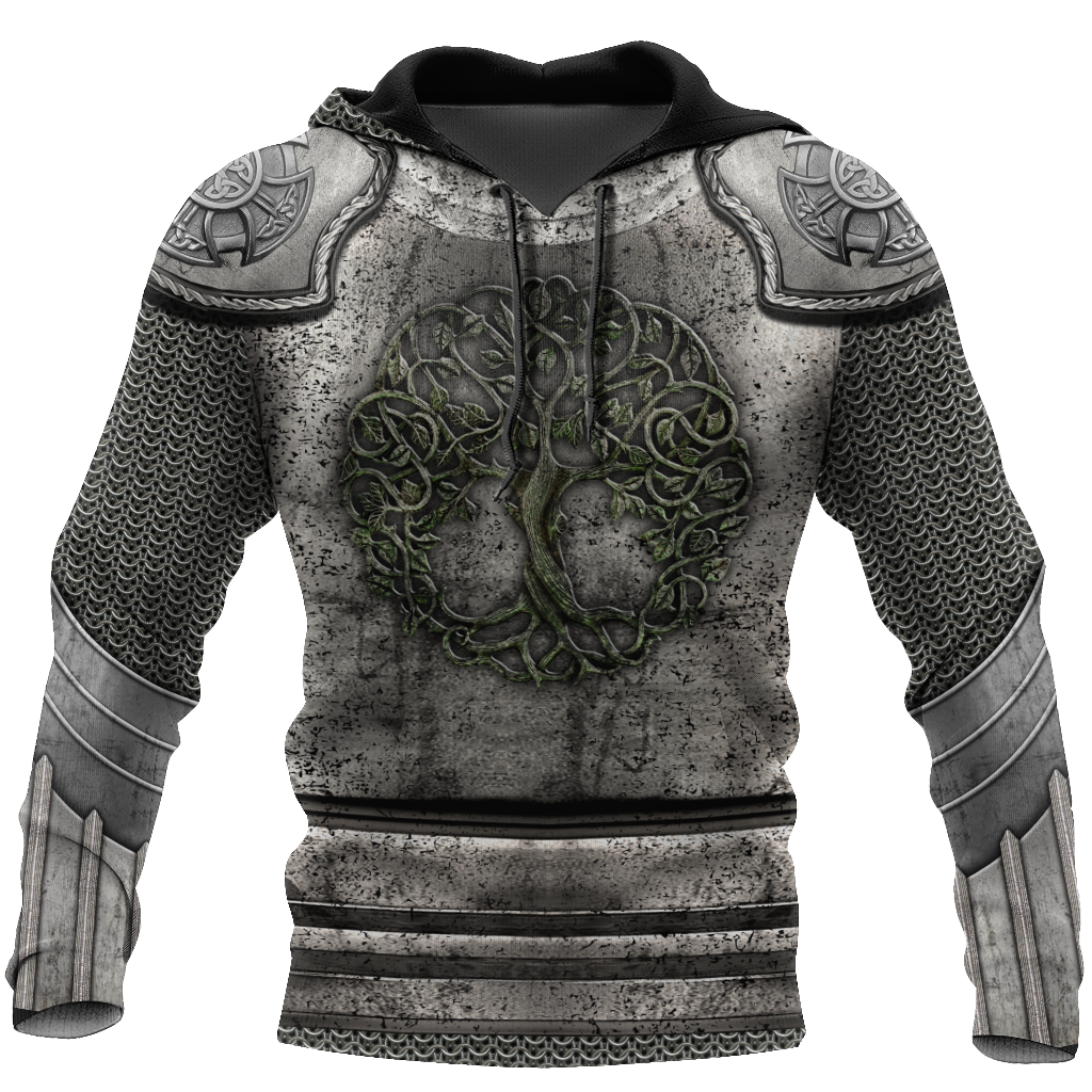 Irish Armor Knight Warrior Chainmail 3D All Over Printed Shirts For Men and Women AM280202-Apparel-TT-Hoodie-S-Vibe Cosy™