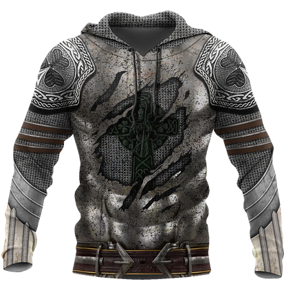 Irish Armor Knight Warrior Chainmail 3D All Over Printed Shirts For Men and Women AM050302-Apparel-TT-Hoodie-S-Vibe Cosy™