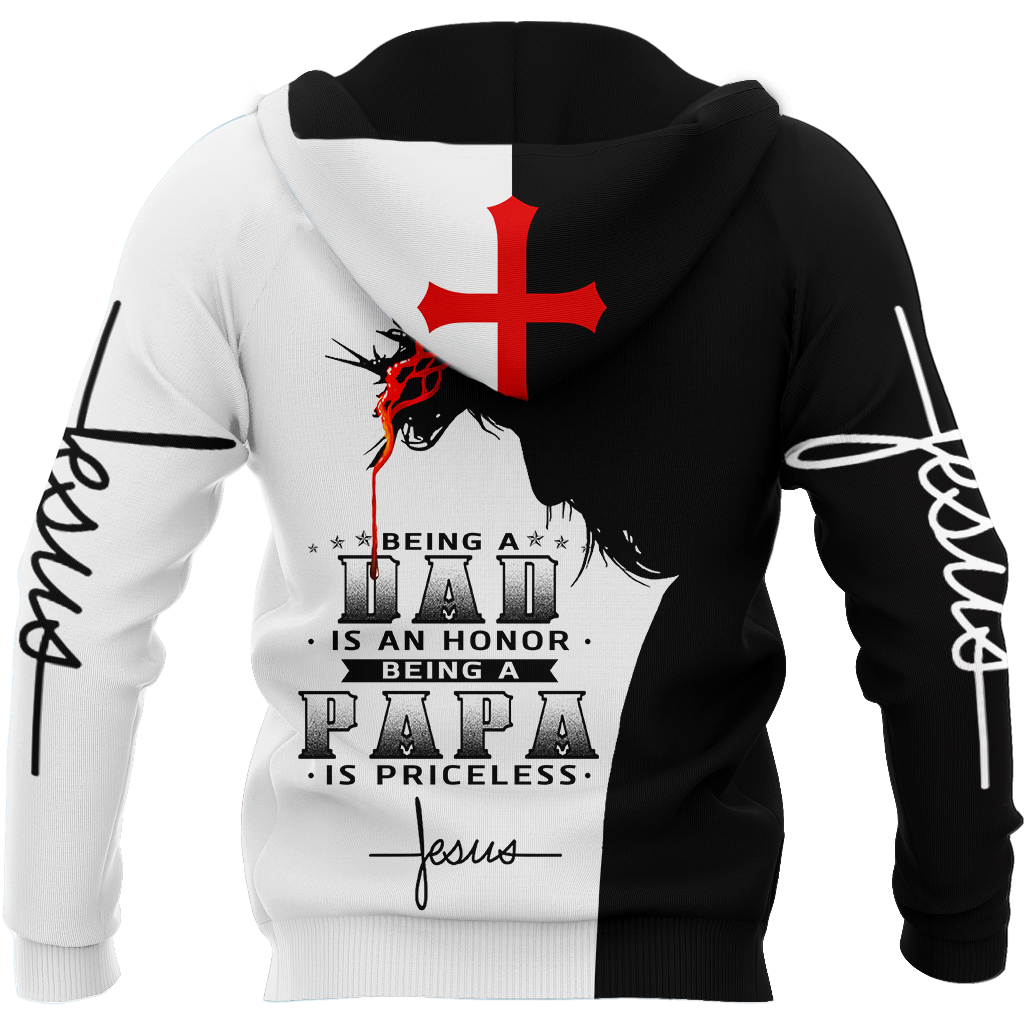 Being a Dad is an Honor Being a Papa is Priceless All Over Printed Shirt-Apparel-HP Arts-Hoodie-S-Vibe Cosy™