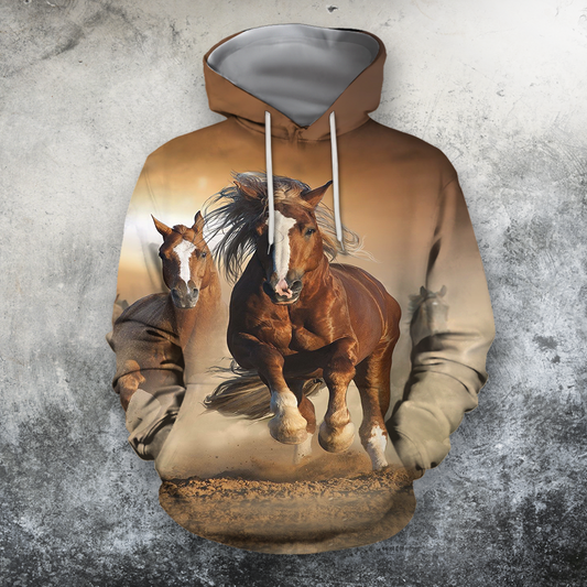 3D All Over Print Horses Running Together-Apparel-Phaethon-Hoodie-S-Vibe Cosy™