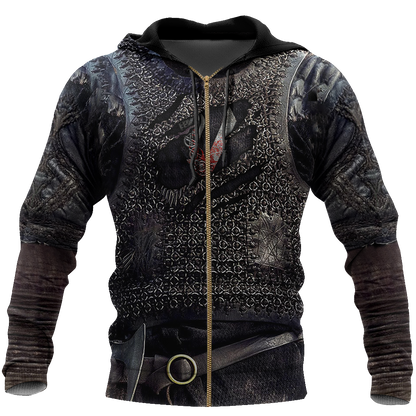 3D All Over Printed Vikings Armor Tops-Apparel-HP Arts-ZIPPED HOODIE-S-Vibe Cosy™