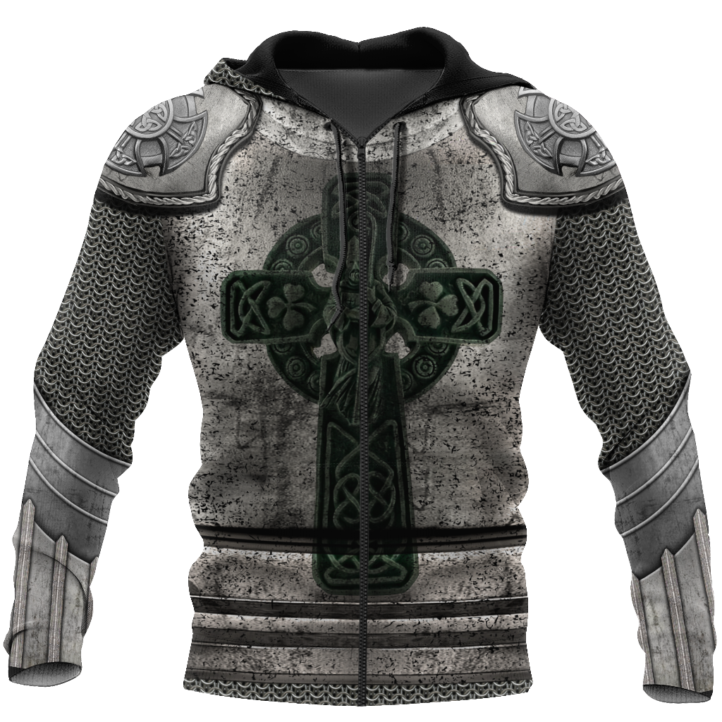 Irish Armor Warrior Knight Chainmail 3D All Over Printed Shirts For Men and Women AM270201-Apparel-TT-Zipped Hoodie-S-Vibe Cosy™