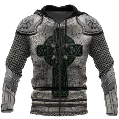 Irish Armor Warrior Knight Chainmail 3D All Over Printed Shirts For Men and Women AM270201-Apparel-TT-Zipped Hoodie-S-Vibe Cosy™
