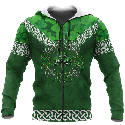 Irish Shamrock 3D All Over Printed Shirts For Men and Women AM270202-Apparel-TT-Zipped Hoodie-S-Vibe Cosy™