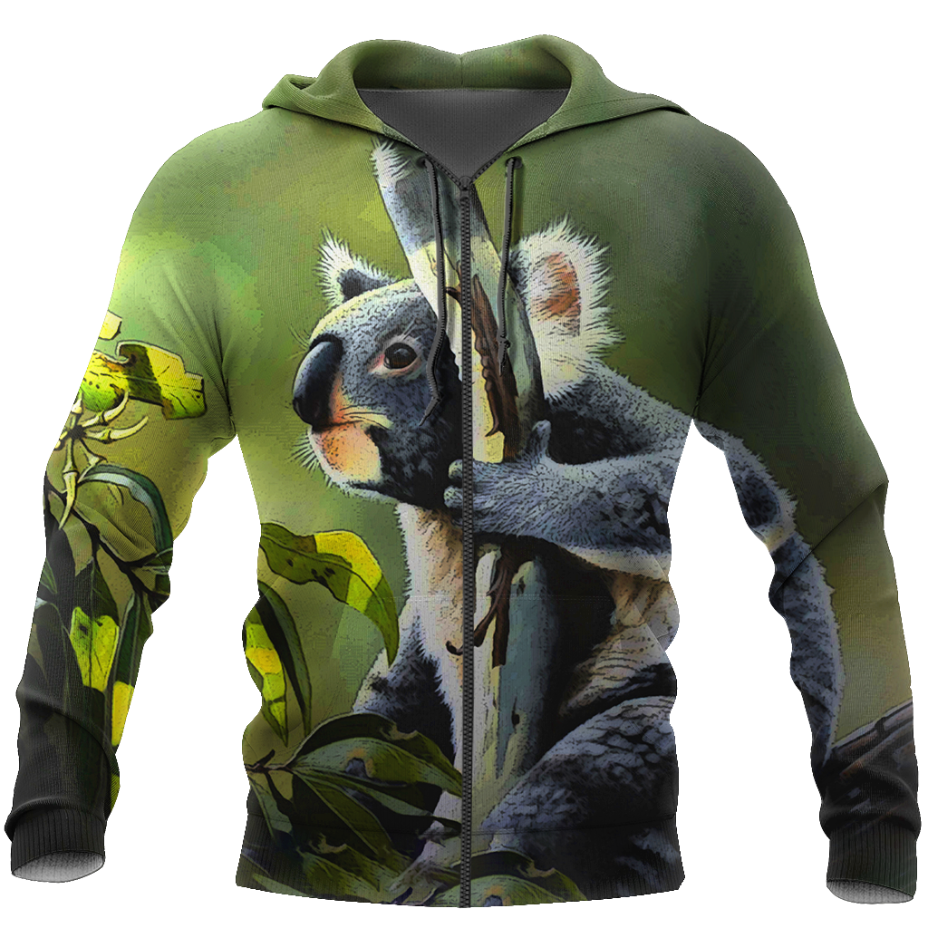 Love Koala 3D All Over Printed Shirts for Men and Women AM160101-Apparel-TT-Zipped Hoodie-S-Vibe Cosy™