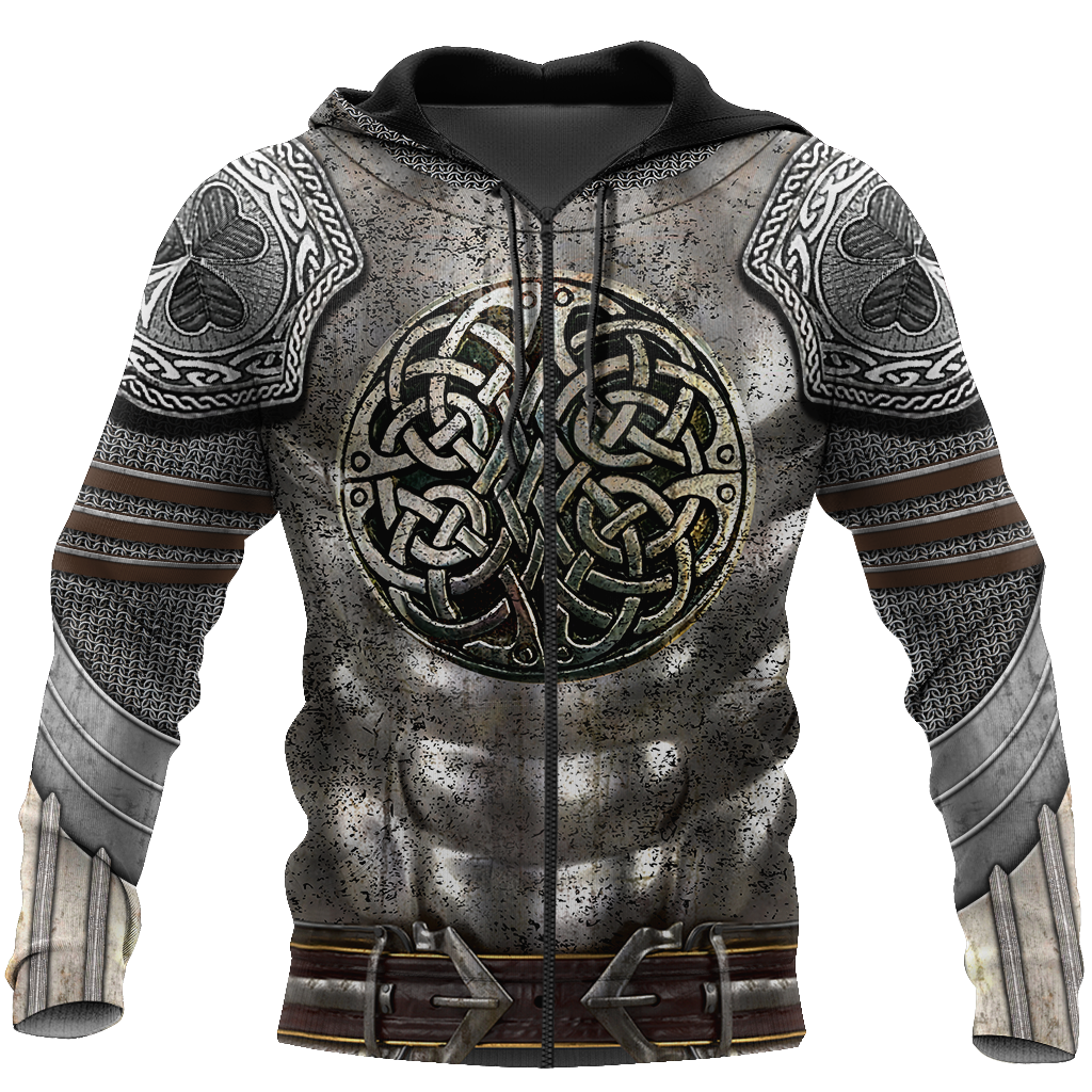 Irish Armor Warrior Knight Chainmail 3D All Over Printed Shirts For Men and Women AM250205-Apparel-TT-Zipped Hoodie-S-Vibe Cosy™