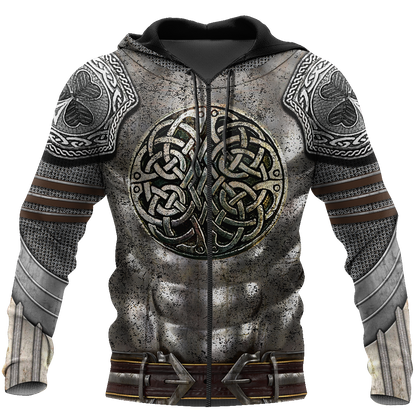 Irish Armor Warrior Knight Chainmail 3D All Over Printed Shirts For Men and Women AM250205-Apparel-TT-Zipped Hoodie-S-Vibe Cosy™