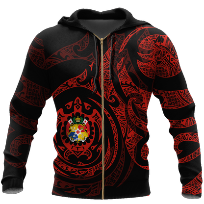 Tonga in My Heart Polynesian Tattoo Style 3D Printed Shirts AM190201-Apparel-TT-Zipped Hoodie-S-Vibe Cosy™