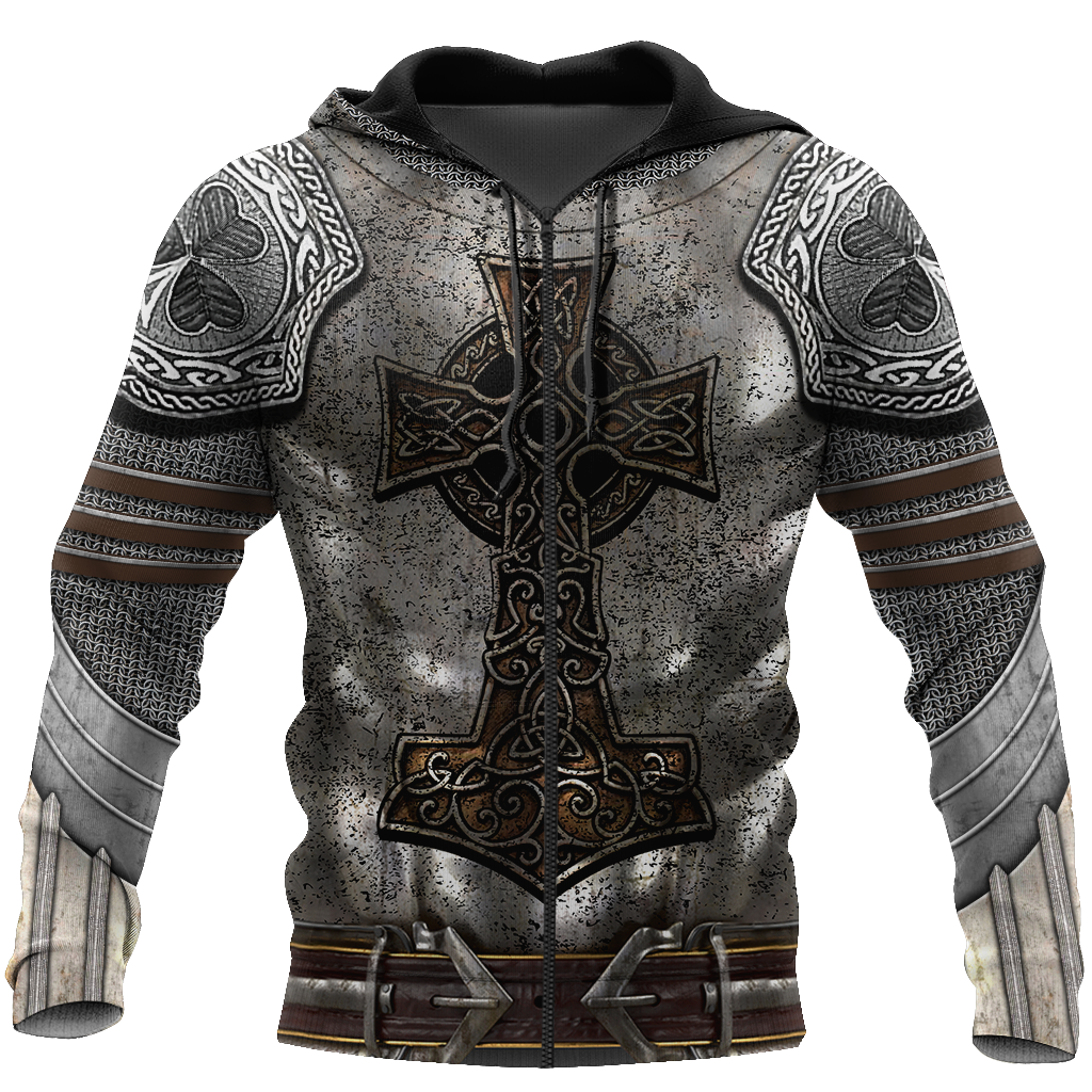 Irish Armor Warrior Chainmail 3D All Over Printed Shirts For Men and Women AM250203-Apparel-TT-Zipped Hoodie-S-Vibe Cosy™