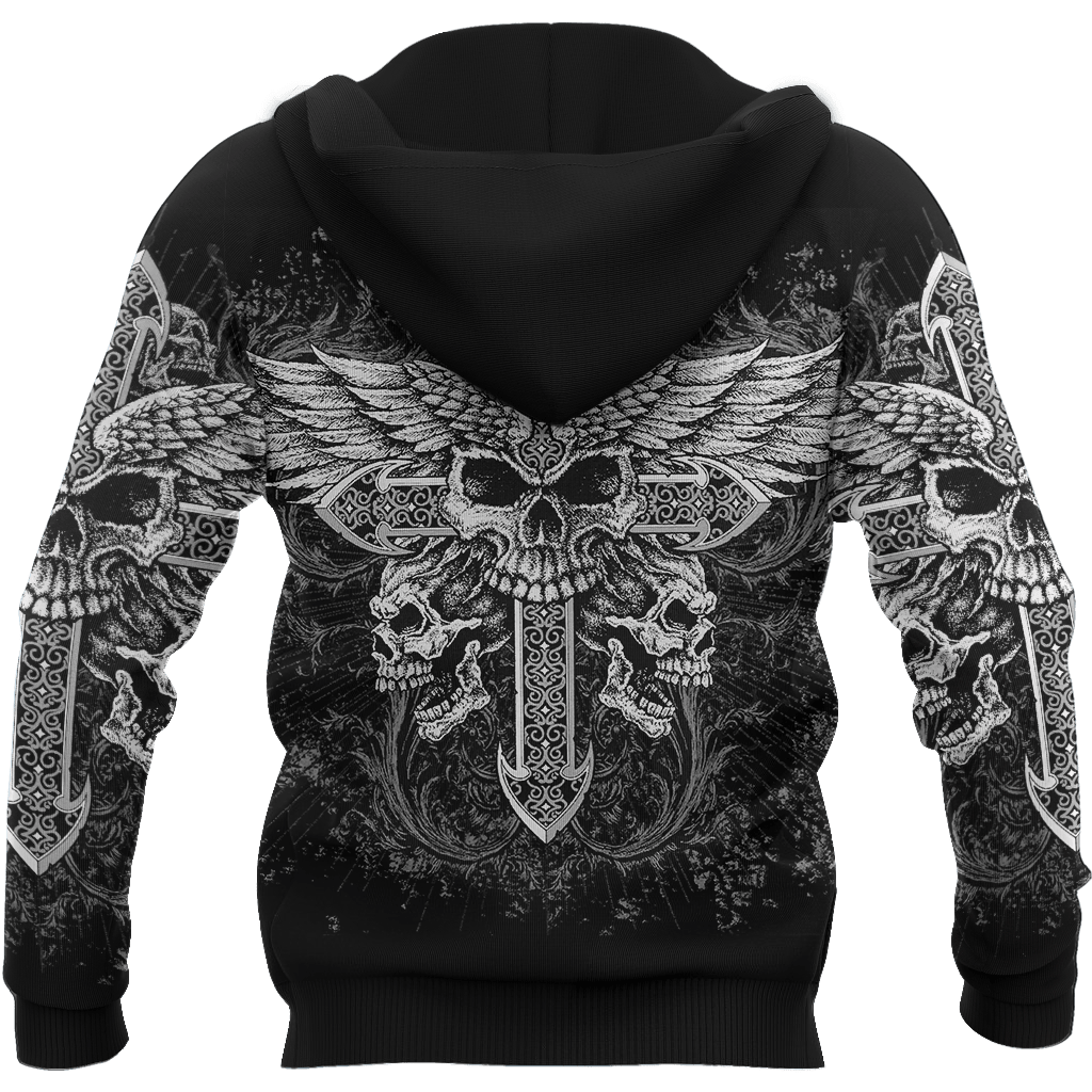 Cross Skull Tattoo Hoodie 3D All Over Printed Shirts AM092040-LAM