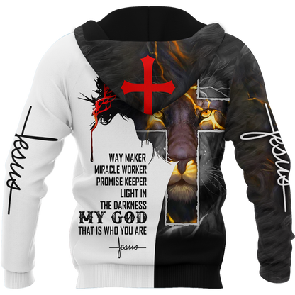 Easter Jesus - Way Maker Miracle Worker Promise Keeper Light In The Darkness-Apparel-HP Arts-Hoodie-S-Vibe Cosy™