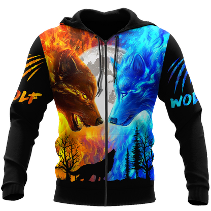Wolf 3D All Over Printed Shirts For Men and Women AM260401-Apparel-TT-Zipped Hoodie-S-Vibe Cosy™