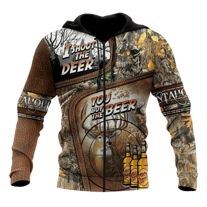 I shoot the Deer you buy the Beer  3D All Over Print Hoodie AM092054