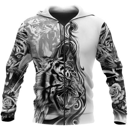 The Great Tiger Tattoo 3D All Over Print  Hoodie