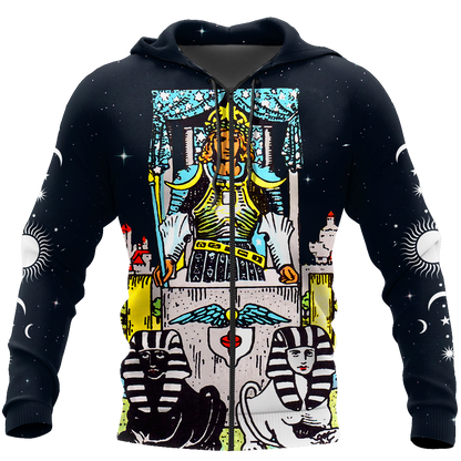 Tarot Cards The Chariot 3D All Over Printed Shirts For Men and Women AM150601-Apparel-TT-Zipped Hoodie-S-Vibe Cosy™