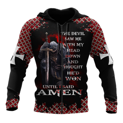 Knight templar 3D all over printed shirt and short for men and women