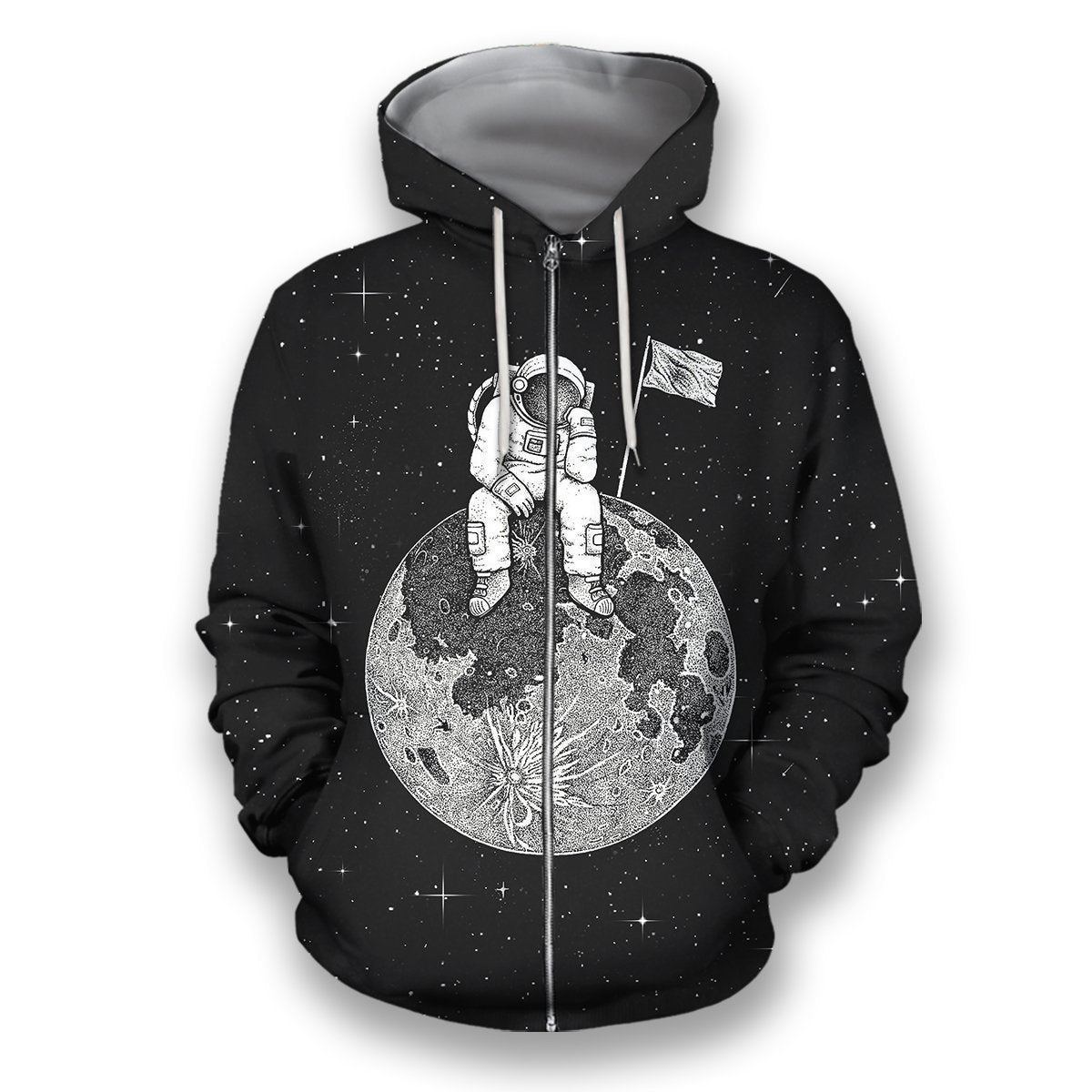 3D all over print adolescentes sad-Apparel-HbArts-Zipped Hoodie-S-Vibe Cosy™