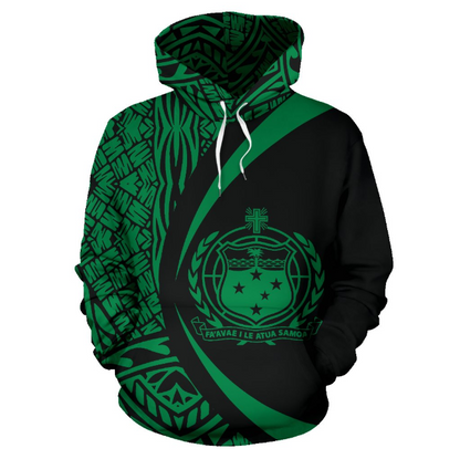 Samoa Polynesian Hoodie - Circle Style Green Color-ALL OVER PRINT HOODIES (P)-Phaethon-Hoodie-S-Vibe Cosy™