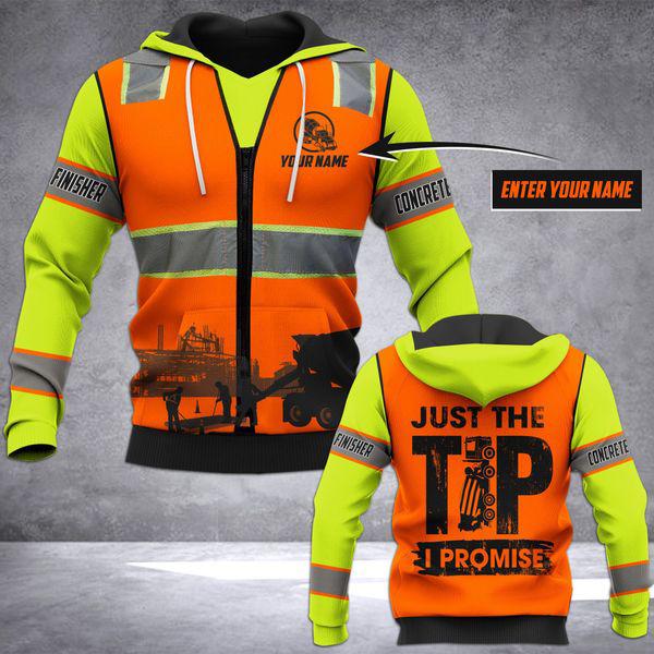 Concrete Finisher Just a Tip I Promise Custom name 3D printed shirts