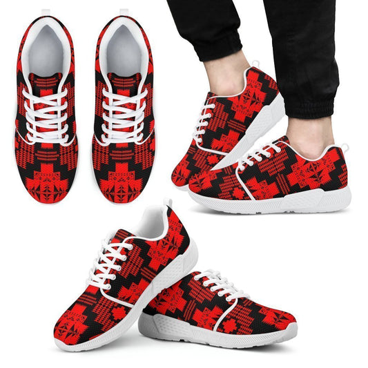 Seven Tribes Red with Black Sopo Men's Athletic Sneakers White Sole-6teenth World™-Men's Athletic Sneakers-US5 (EU38)-Vibe Cosy™