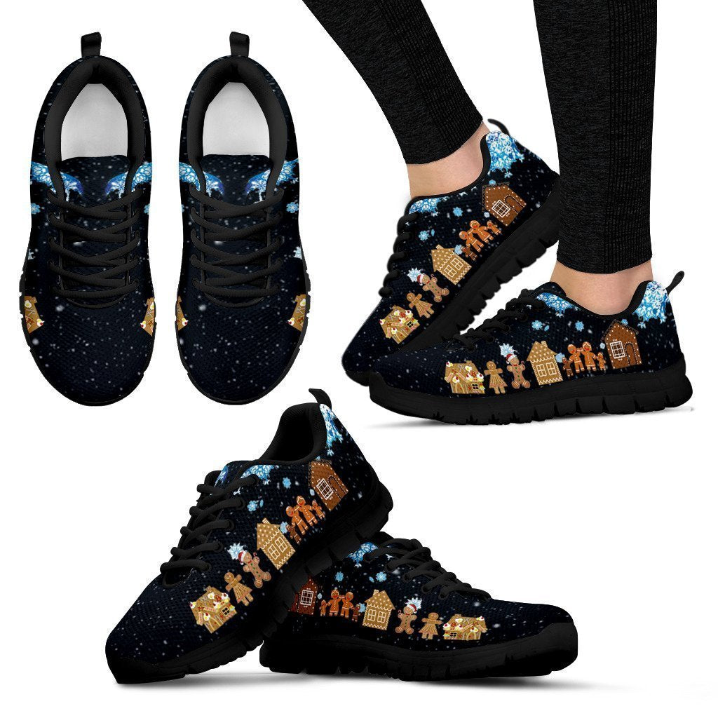 Ginger Bread Christmas Women's Sneakers-6teenth World™-Women's Sneakers-US5 (EU35)-Vibe Cosy™