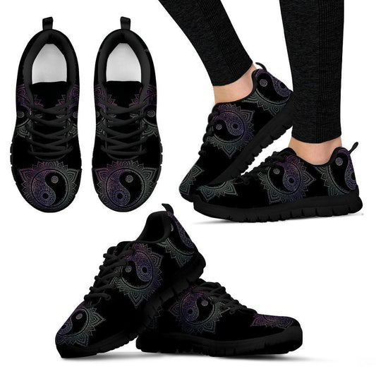 Black Ying Yang Women's Sneakers-6teenth World™-Women's Sneakers-US5 (EU35)-Vibe Cosy™