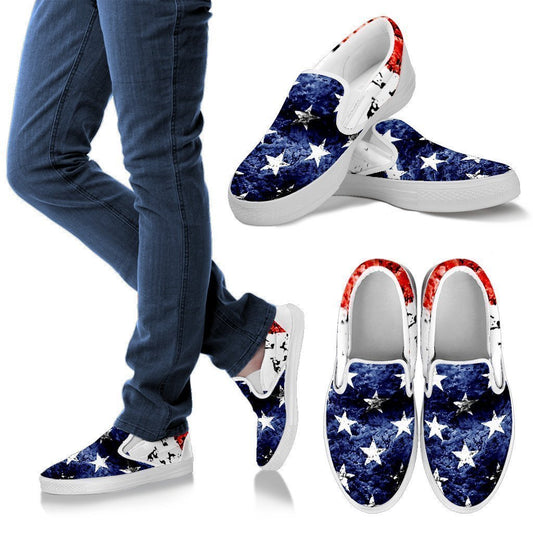 Patriotic Men's Slip Ons-6teenth World™-Kid's Sneakers-US8 (EU40)-Vibe Cosy™
