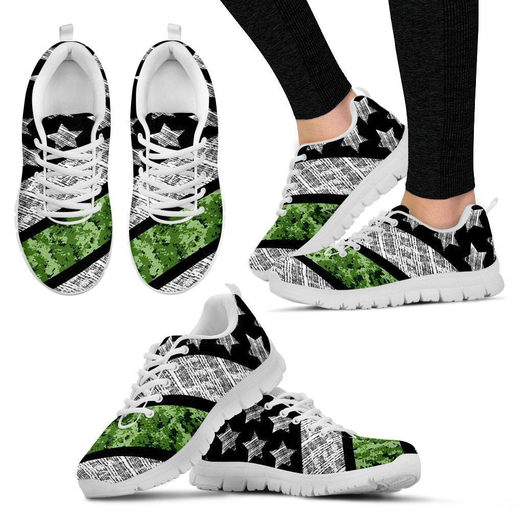 Marine Green Thin Line Women's Sneakers-6teenth World™-Women's Sneakers-US5 (EU35)-Vibe Cosy™