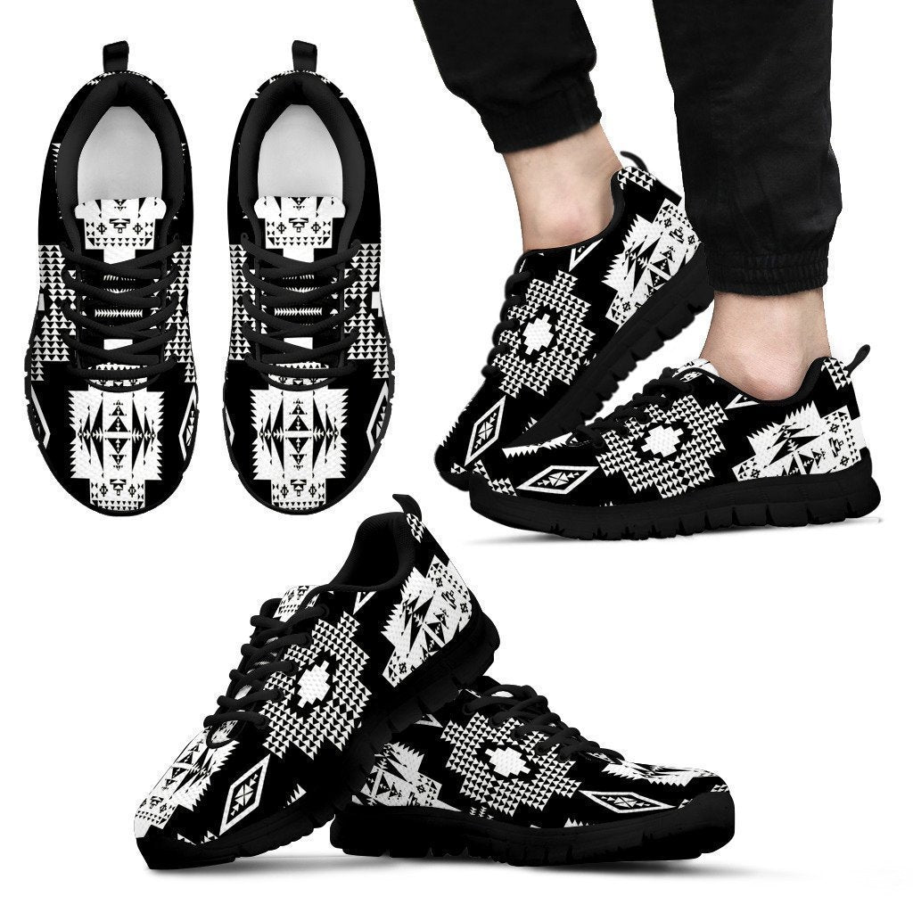 Seven Tribes Black Men's Sneakers-6teenth World™-Men's Sneakers-US5 (EU38)-Vibe Cosy™
