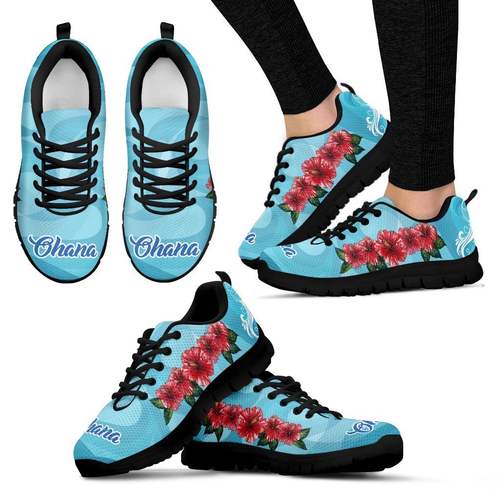 Ohana Hibiscus Sneakers - AH-SNEAKERS-Alohawaii-Women's Sneakers-US5 (EU35)-Black-Vibe Cosy™