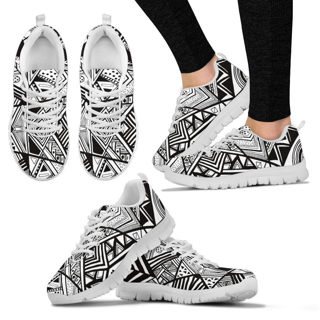 Poly Tribal Sneakers 13 - AH - J9-SNEAKERS-Alohawaii-Women's Sneakers-US5 (EU35)-White-Vibe Cosy™
