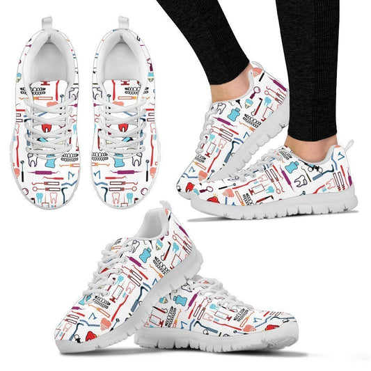 Minty Fresh Dental Instrument Pattern Women's Sneakers-6teenth World™-Women's Sneakers-US5 (EU35)-Vibe Cosy™