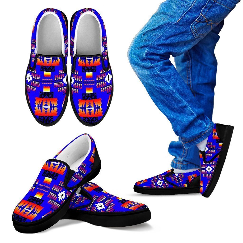 Seven Tribes Blue Sopo Kid's Slip Ons-6teenth World™-Kid's Slip Ons-11 CHILD (EU28)-Vibe Cosy™