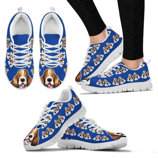 Basset Hounds Women's Sneakers-6teenth World™-Women's Sneakers-US5 (EU35)-Vibe Cosy™