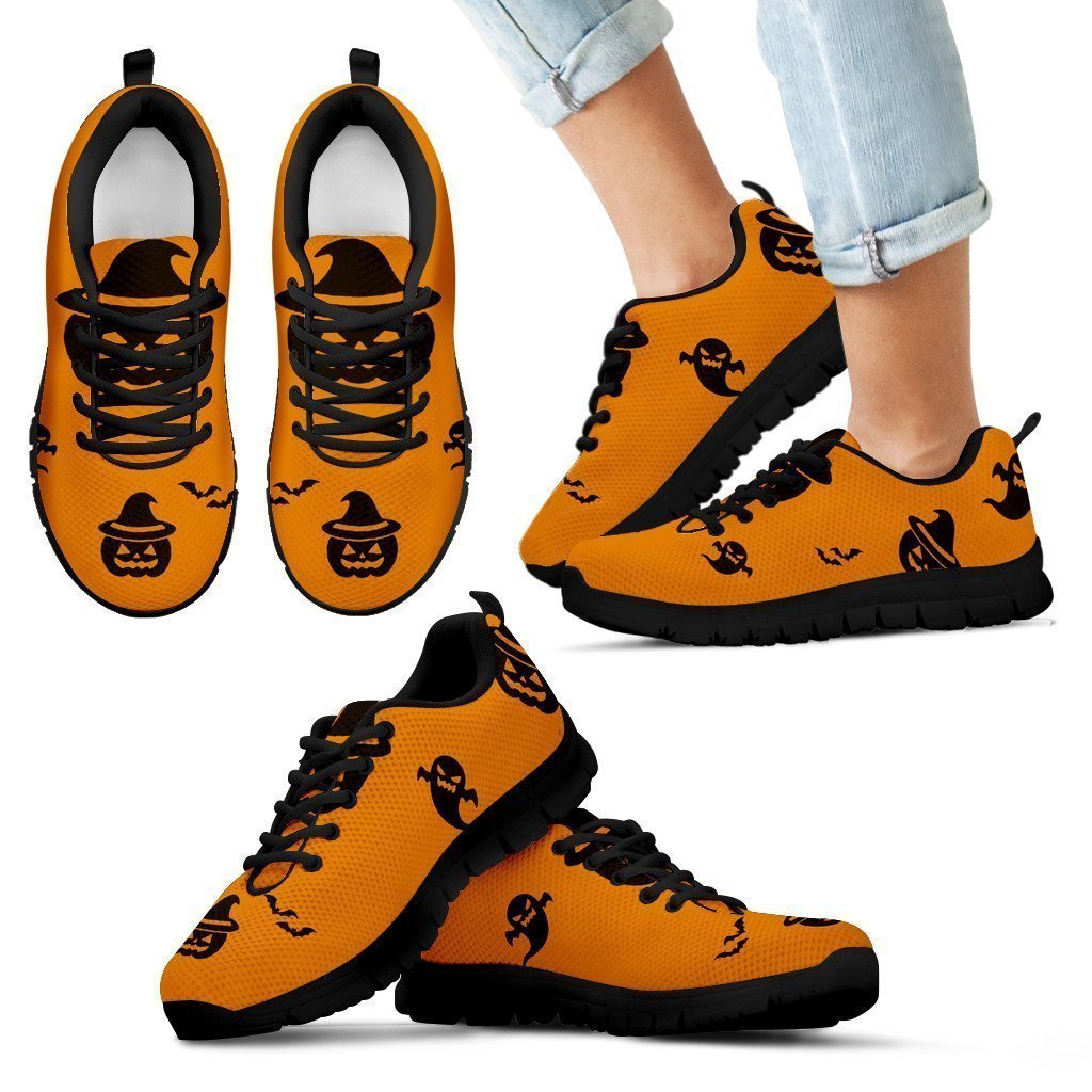 Kid's Sneakers Pumpkin Halloween (Black Soles)-6teenth World™-Kid's Sneakers-11 CHILD (EU28)-Vibe Cosy™