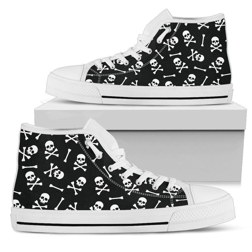 Skull Patterns-6teenth Outlet-Womens High Top - White - Skull Patterns-US5.5 (EU36)-Vibe Cosy™