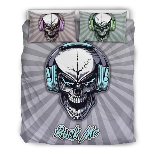 Rock Me Skull Bedding Set for Music Freaks-6teenth World™-Bedding Set-US Twin-Vibe Cosy™