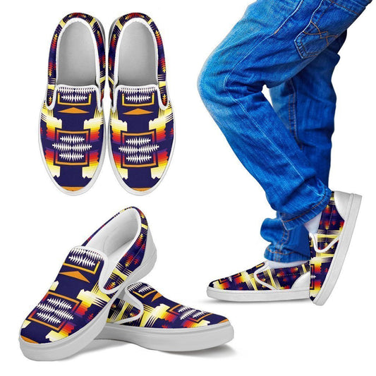 Southwest Rainbow Sage Kid's Slip Ons-6teenth World™-Kid's Slip Ons-11 CHILD (EU28)-Vibe Cosy™