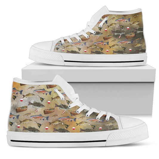 Swimming fish Men's High Tops-6teenth World™-Men's High Top Shoe-US5 (EU38)-Vibe Cosy™