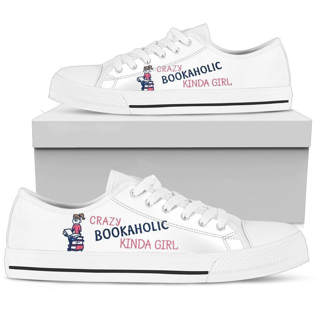 Crazy bookaholic kinda girl Women's Low Top Shoe-6teenth World™-Women's Low Top Shoe-US5.5 (EU36)-Vibe Cosy™