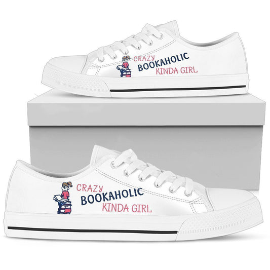 Crazy bookaholic kinda girl Women's Low Top Shoe-6teenth World™-Women's Low Top Shoe-US5.5 (EU36)-Vibe Cosy™