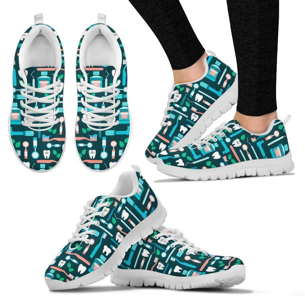Dental Instrument Pattern Sneakers - Women's Sneakers-6teenth World™-Women's Sneakers-US5 (EU35)-Vibe Cosy™
