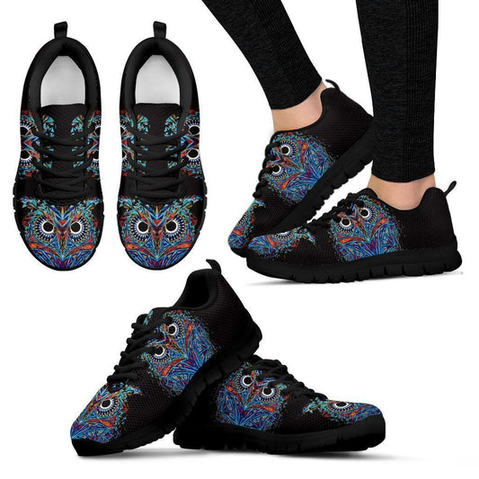 Owl Black Women's Sneakers-6teenth World™-Women's Sneakers-US5 (EU35)-Vibe Cosy™